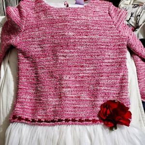 Dollie & Me girls 8 Tweed tutu dress with flower detailing